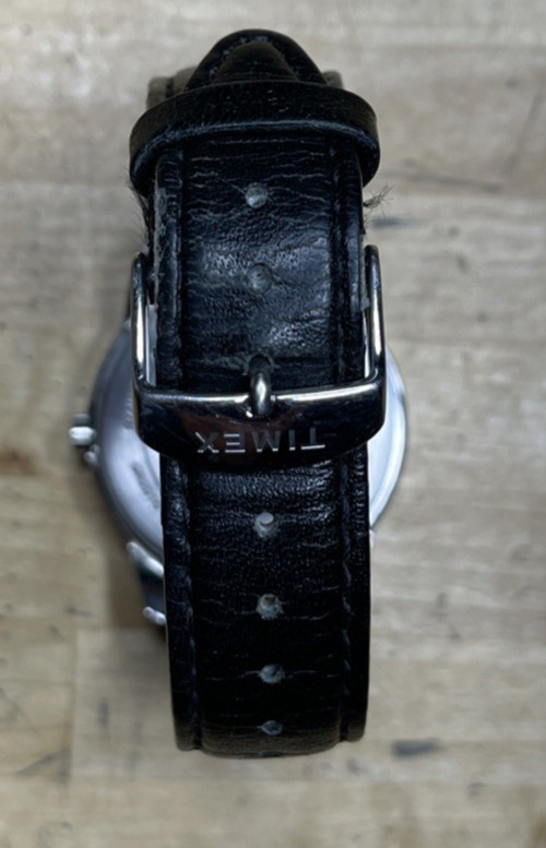 Timex CR 2016 Cell Indiglo Analog Quartz WR 30 Meters Leather Band Working