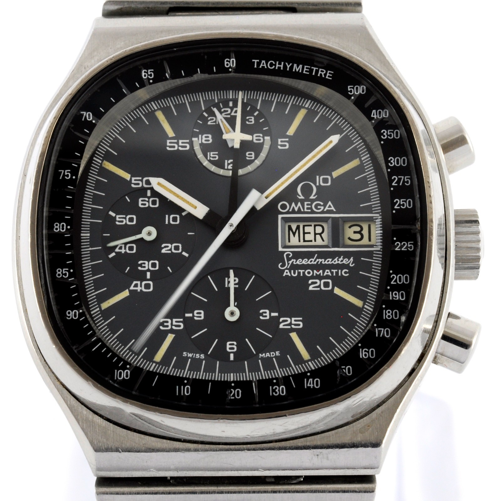 NO TARIFFS OMEGA SPEEDMASTER AUTOMATIC CHRONOGRAPH GENTS WATCH METAL BRACELET