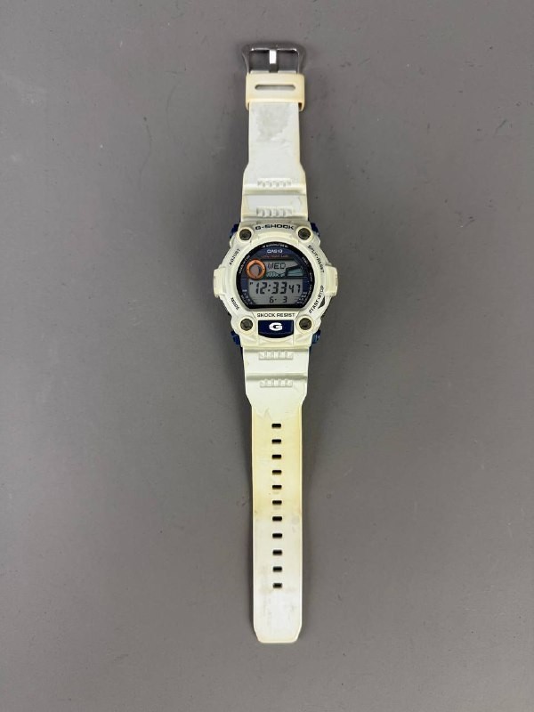Rare Casio G-Shock G-7900A Tide Graph White 3194 Blue & Off White