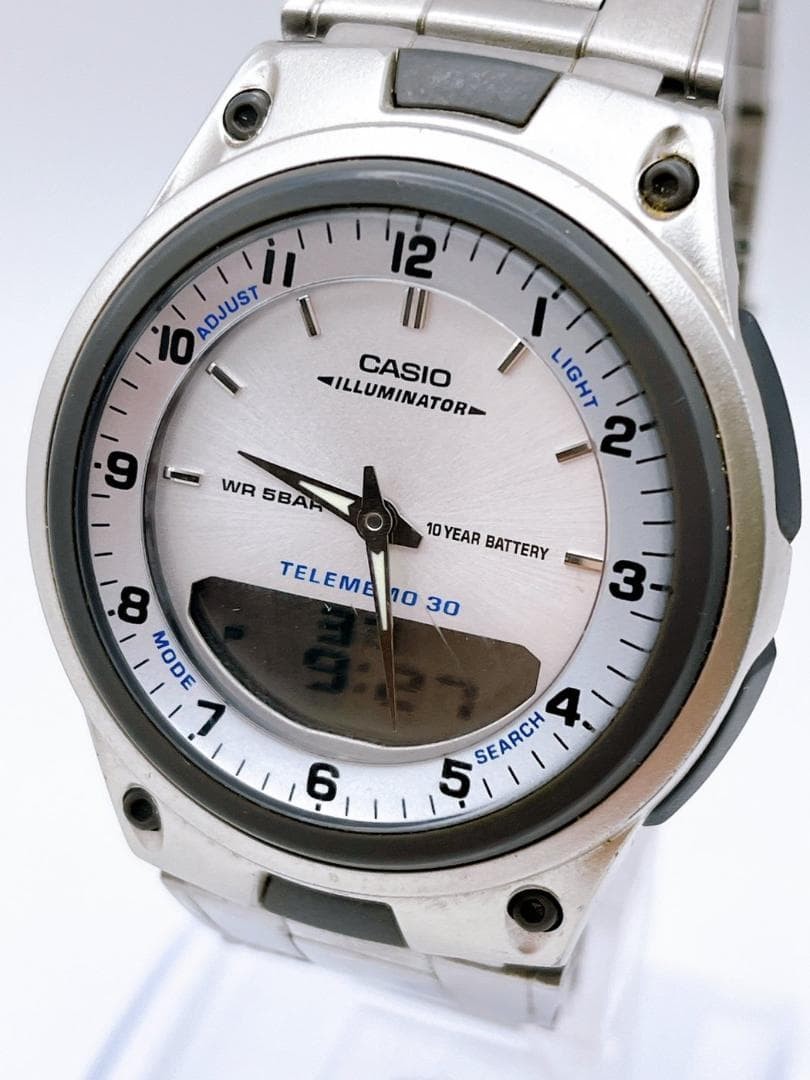 Casio AW-80 Silver White Analog Digital Watch