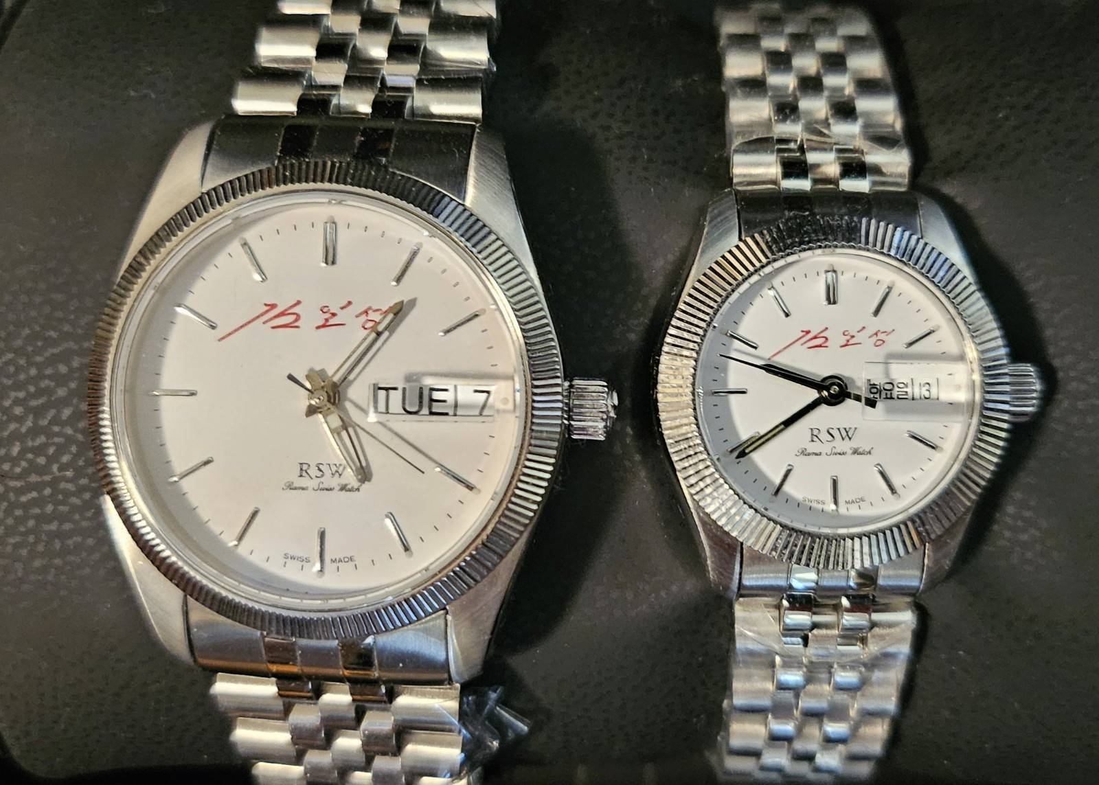DPRK Kim Il Sung Signature Mens and Ladies Commemorative Gift Watch Set Korea