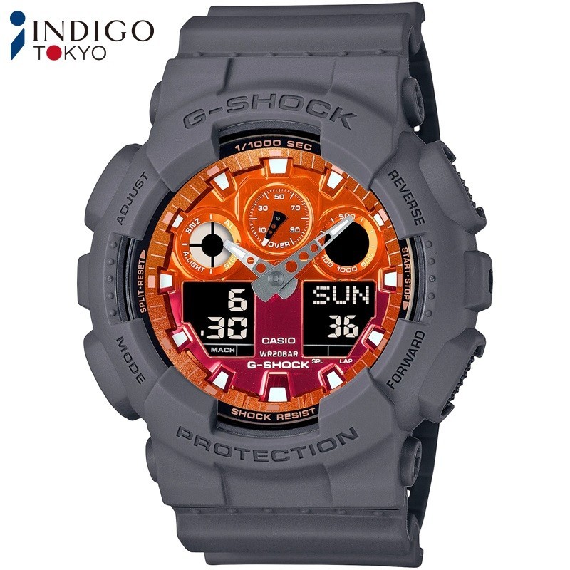 Casio G-Shock GA-100FL-8AJF Quartz Orange Dial Big Case 51.2mm Watch