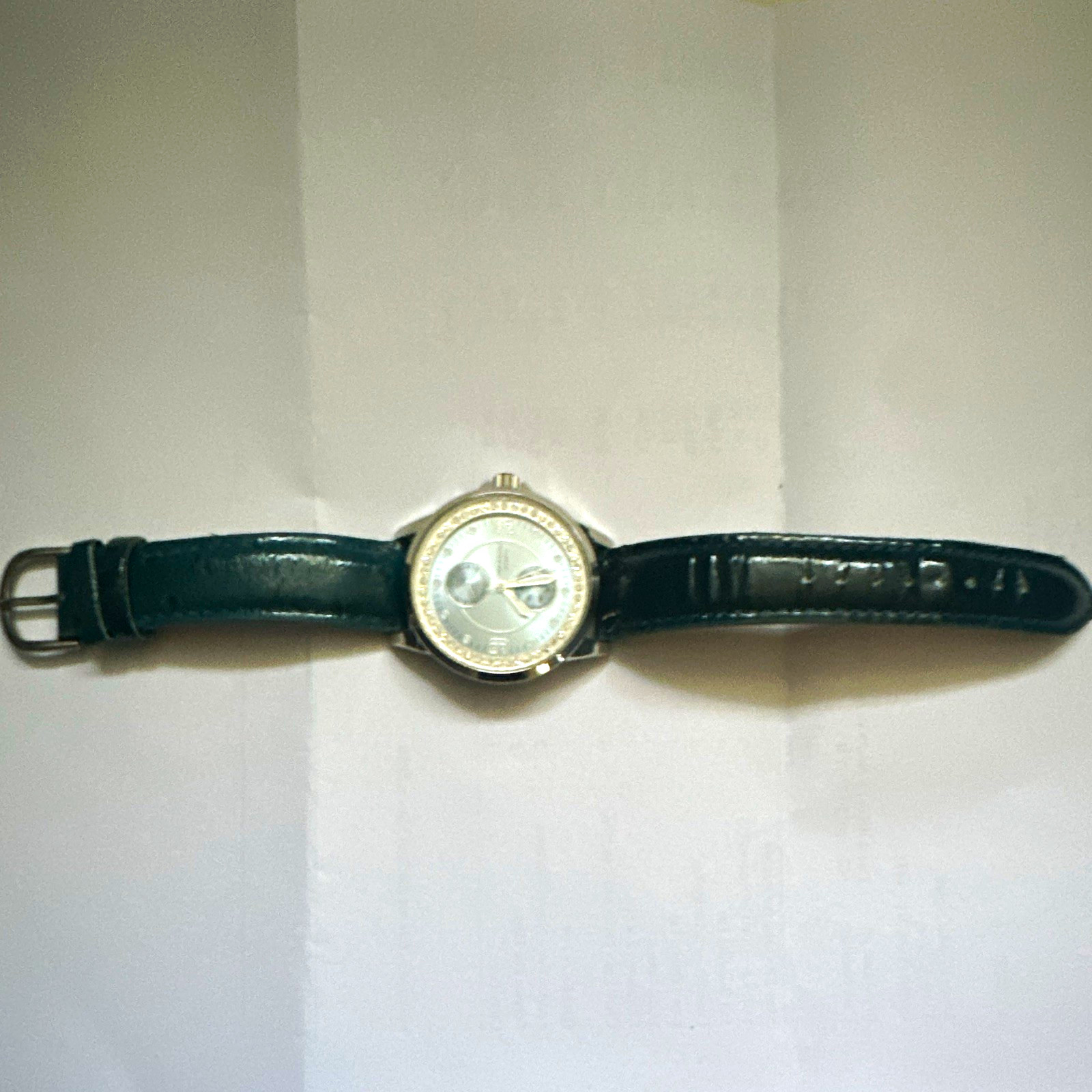 Massini Quartz Women’s 30mm Silver Dial Black Leather Strap Watch Arabic