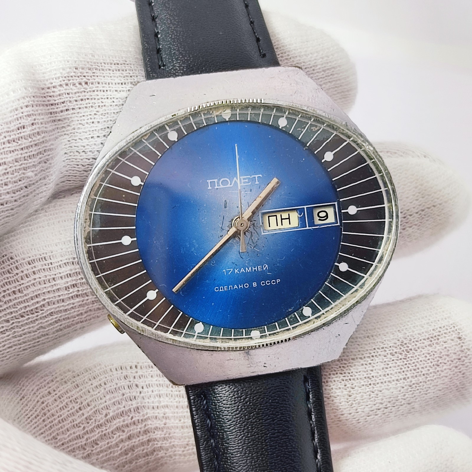 ⭐VINTAGE Soviet watch POLJOT stadium mechanical 2614.2H 17 jewels Made in USSR