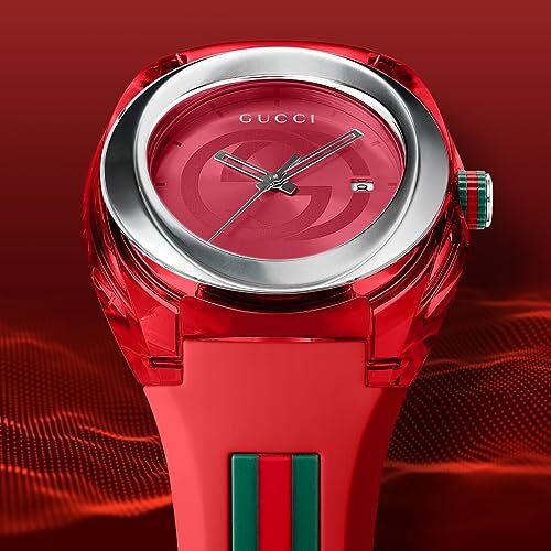[Gucci] Watch SYNC OUTLET Black Plain Box Included YA137303 Red