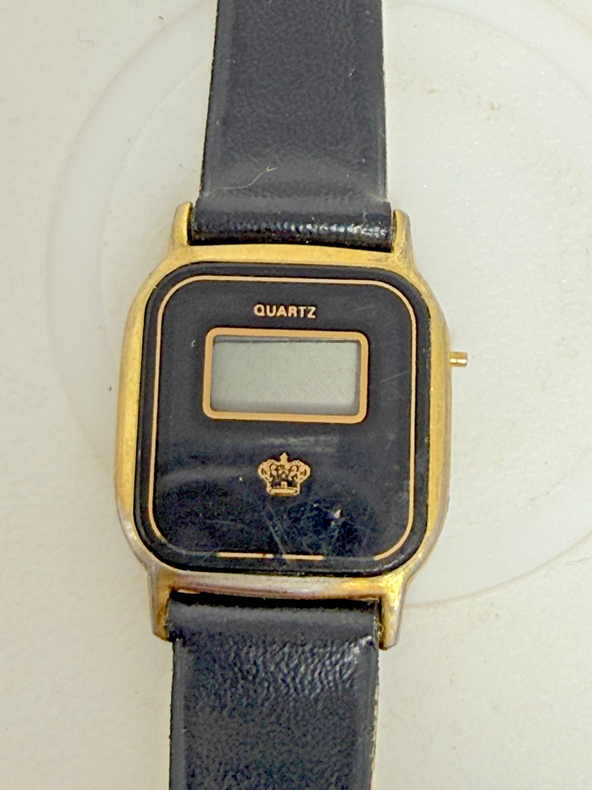 Vintage Meister Anker Royal ??? Digital Wristwatch Gold Tone Square Case