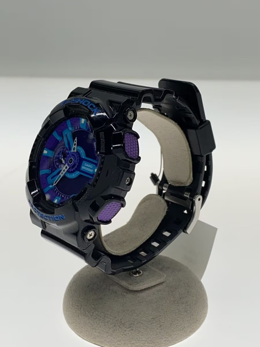 CASIO G SHOCK Quartz wristwatch Digital analog Rubber Blue Black GA 110HC 1AJF