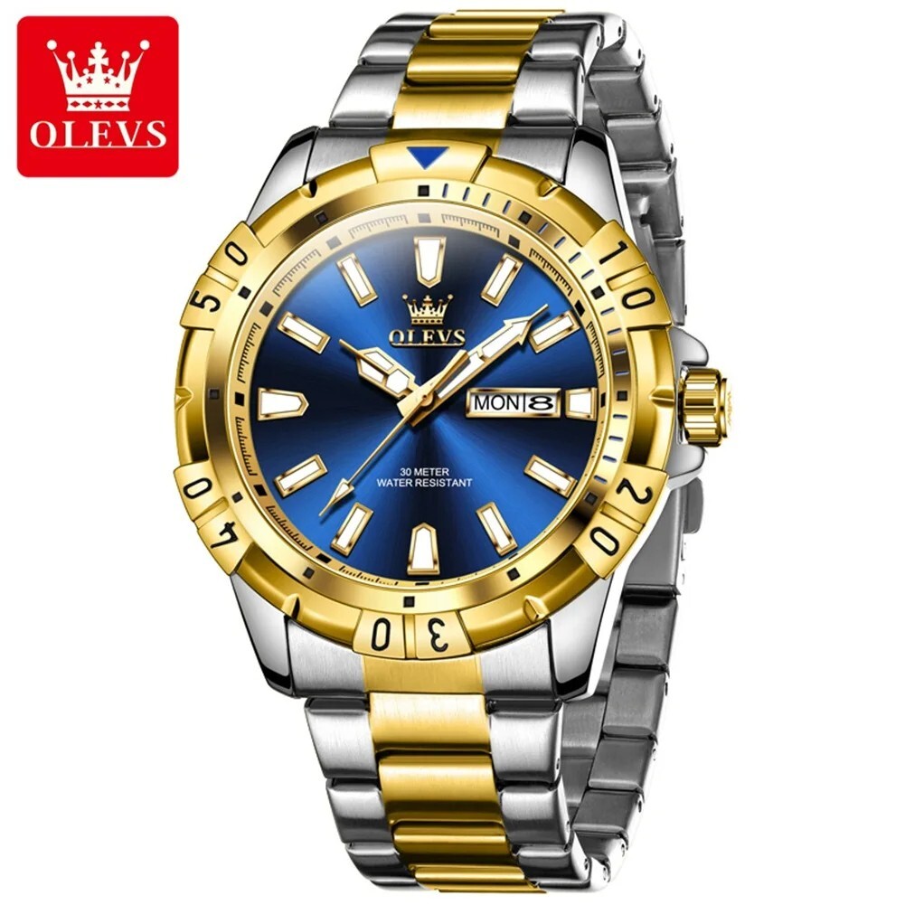 Waterproof Quartz Luminous Luxury OLEVS Watch Business Men’s Date Men Strap