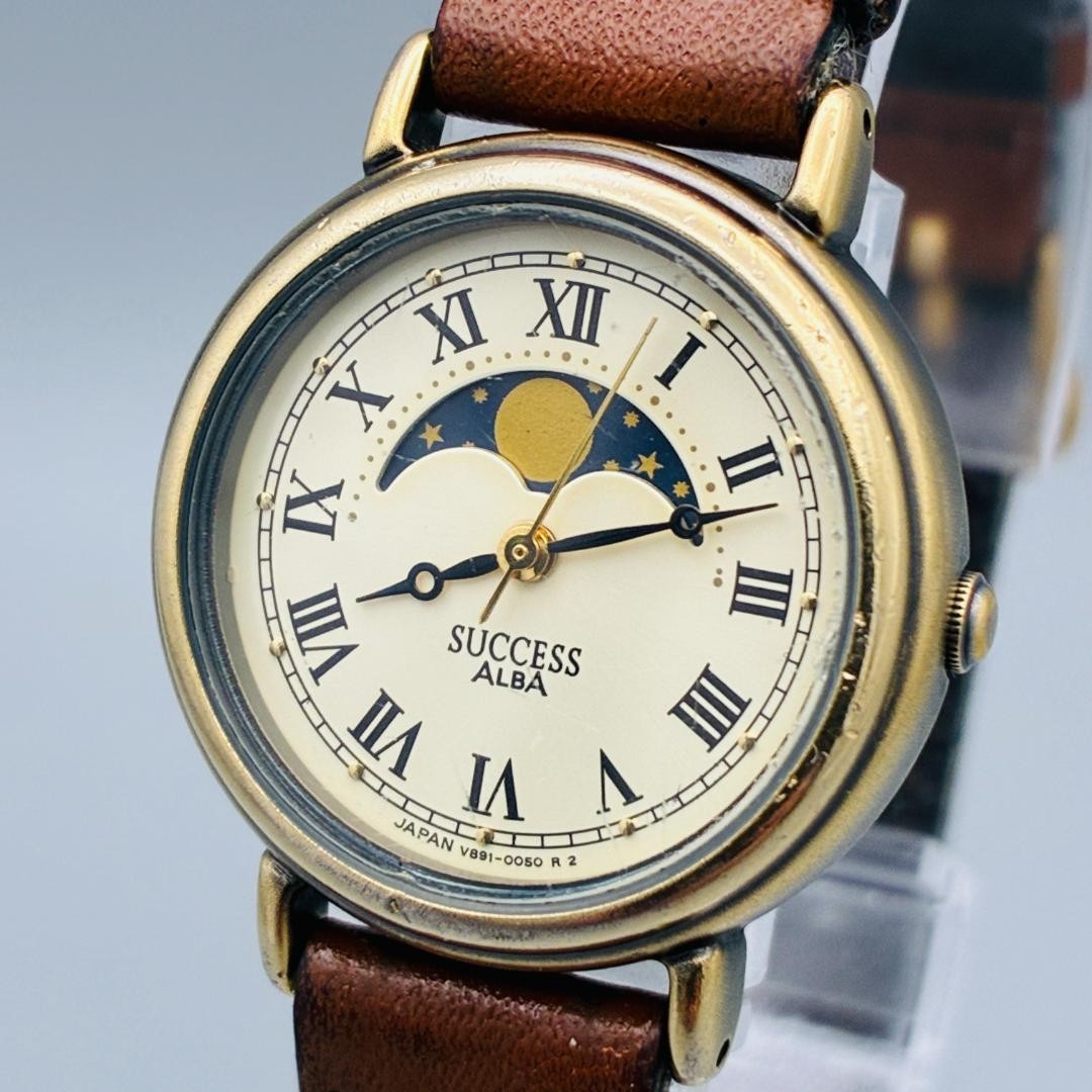 ALBA SUCCESS Moonphase Watch Retro Women’s 25.5mm Wrist 16cm