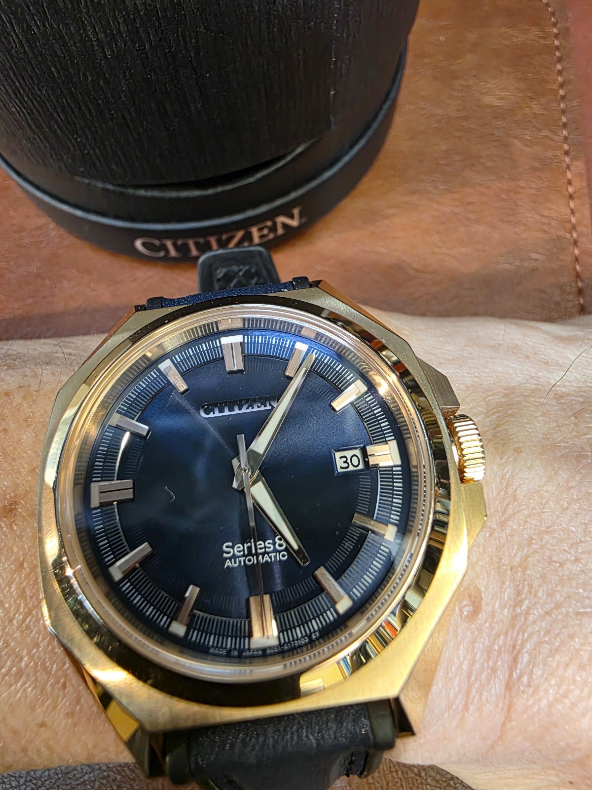Citizen Series 8 Gold Tone Automatic Blue Dial Men’s Watch NB6012-18L