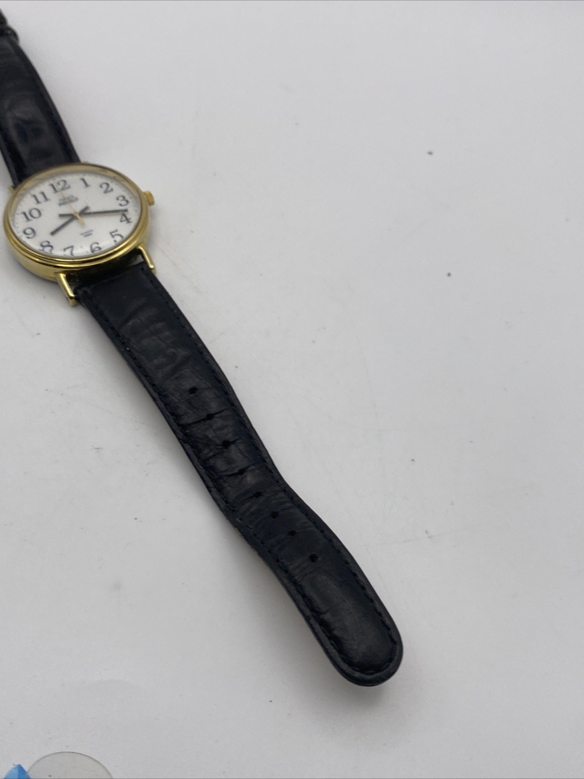 Timex Easy Reader Indiglo Gold Tone 34mm Quartz Watch New Battery WR 30M