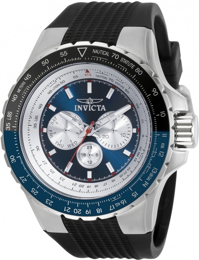 Invicta Men’s Aviator Chronograph Blue Dial Rubber Band Watch 32916 ($595 MSRP)
