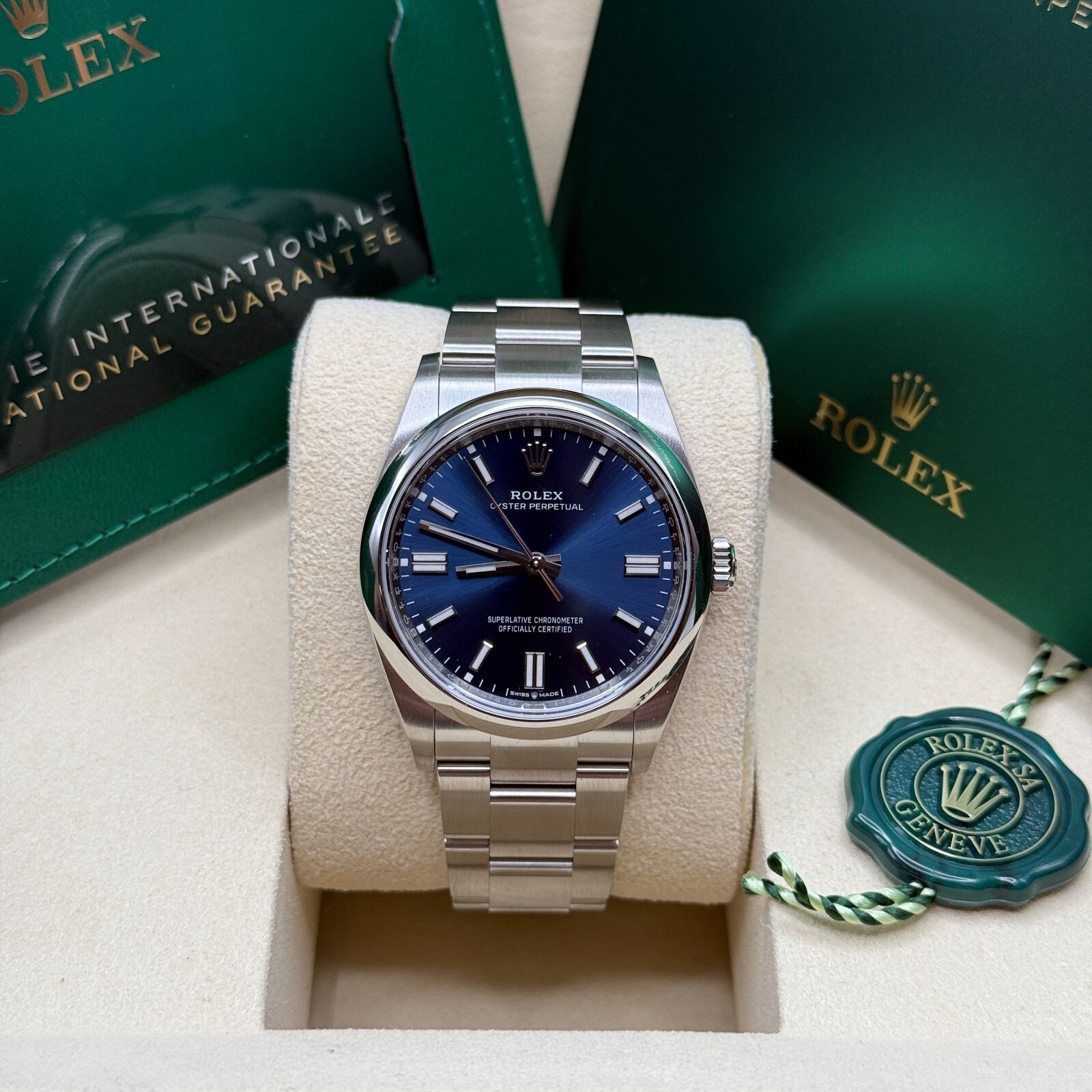Oyster Perpetual 36 NEW 2025 Blue Index Dial Stainless Steel Smooth Bezel Oyster