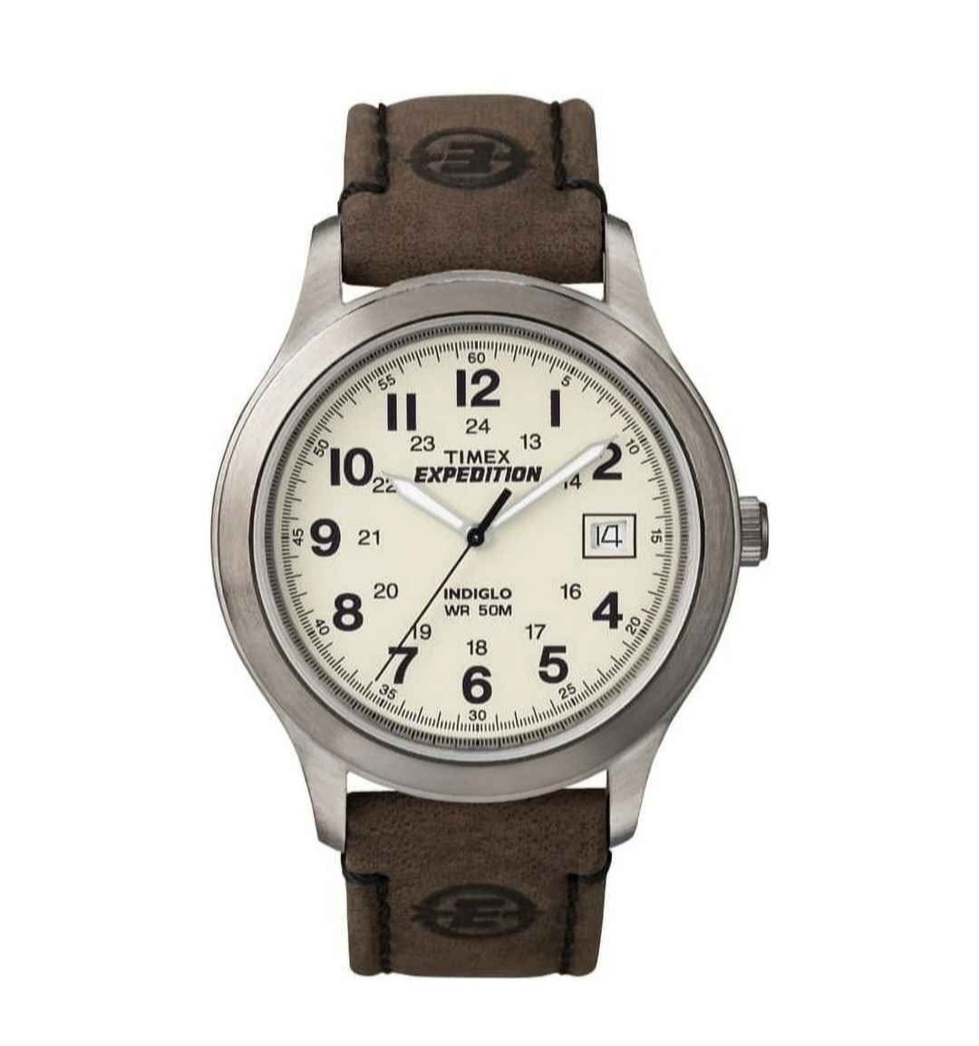 Timex Field Expedition 37mm Watch with Brown Leather Strap T49870, NEW!