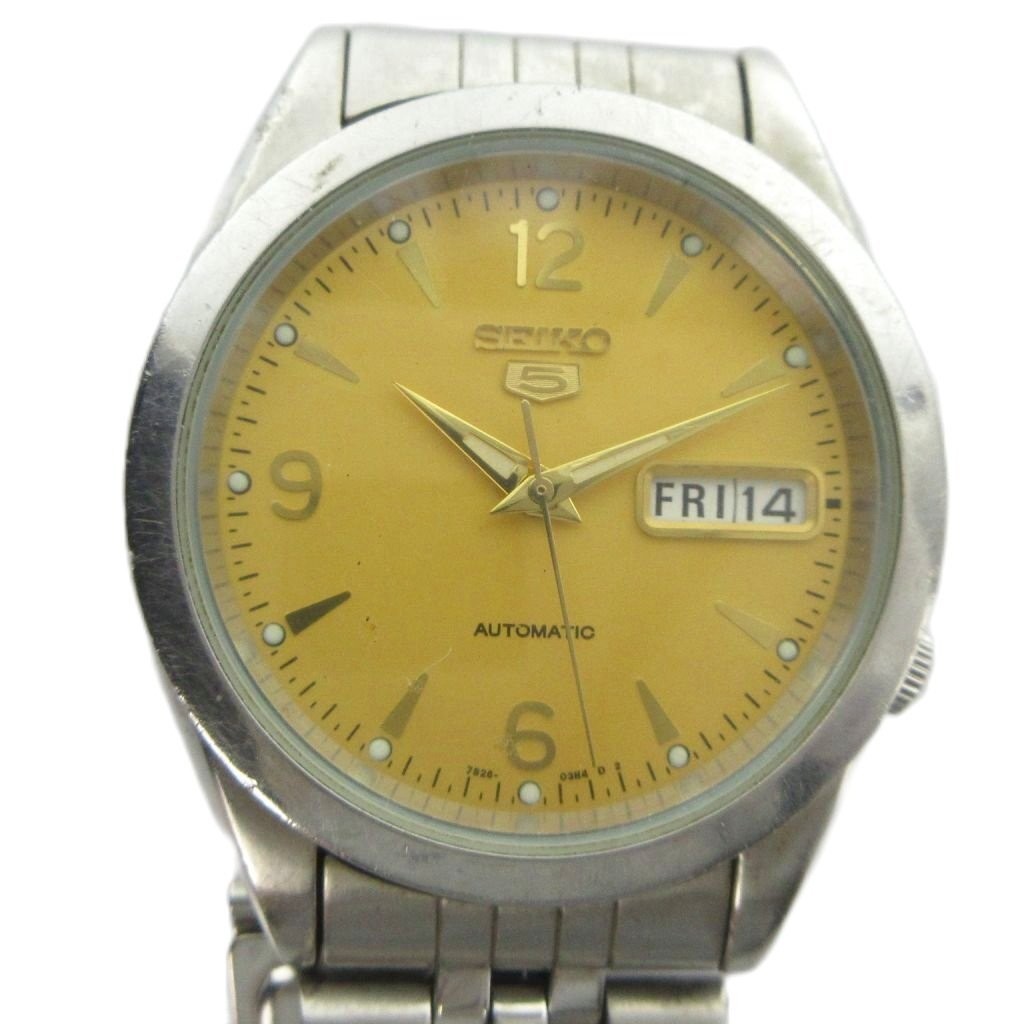 SEIKO 7S26-00X0 Seiko Five Automatic Watch with Calendar and Date, Silver Color