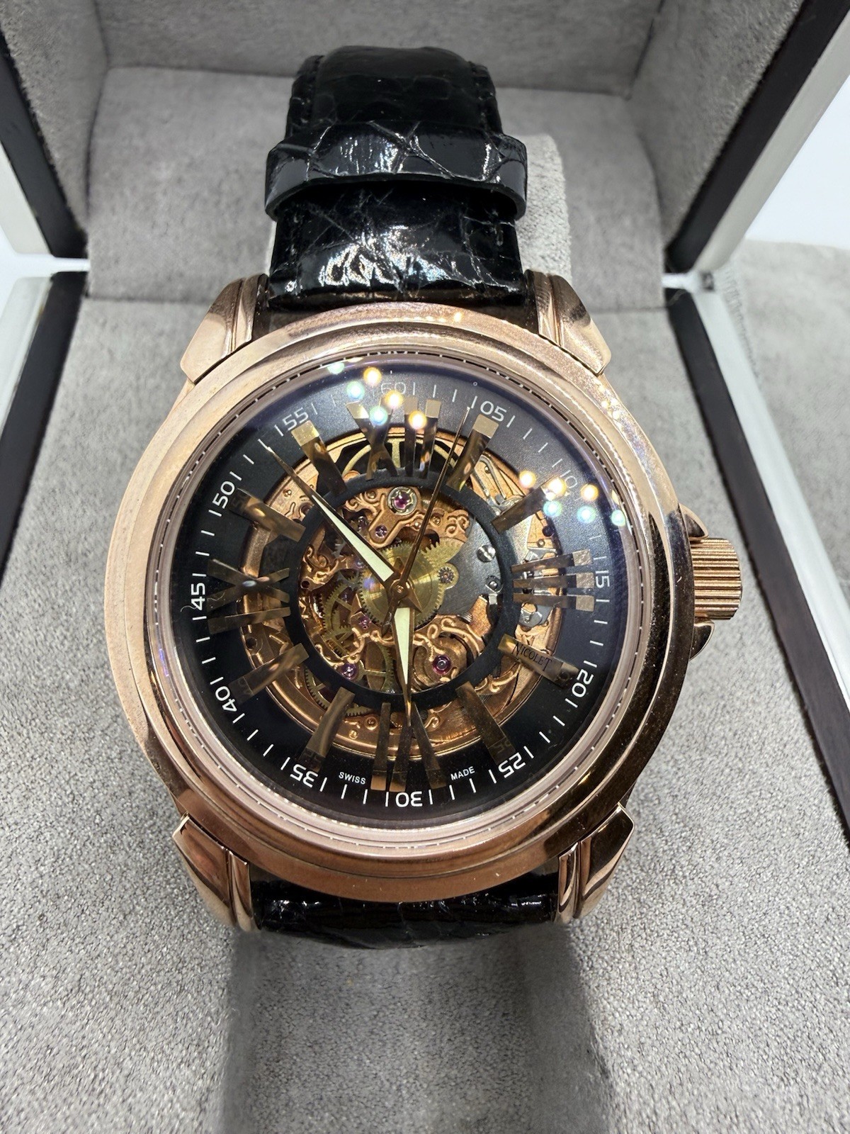 Nicolet 1886 Rose Gold Skeleton n.127 316L limited edition 082/500 watch