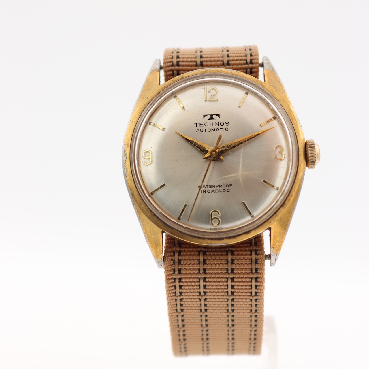 Vintage 33mm Technos Men’s Automatic Wristwatch 2451 Swiss Base Metal