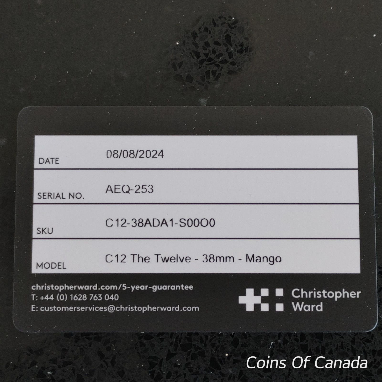 Christopher Ward Twelve 38 Mango Ice Cream Limited Ed. 1 of 200 #coinsofcanada