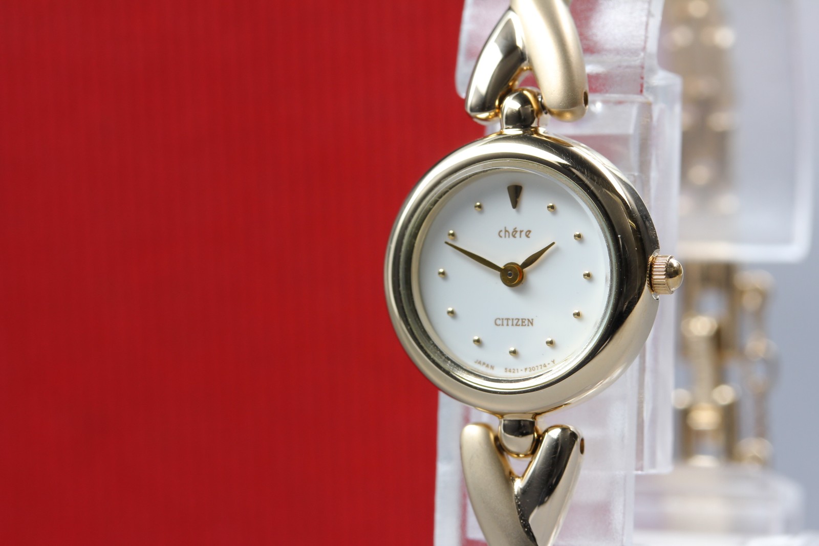 Vintage 1995 N MINT Citizen Chere 5421-F44981 TA Gold Quartz Womens Watch JAPAN