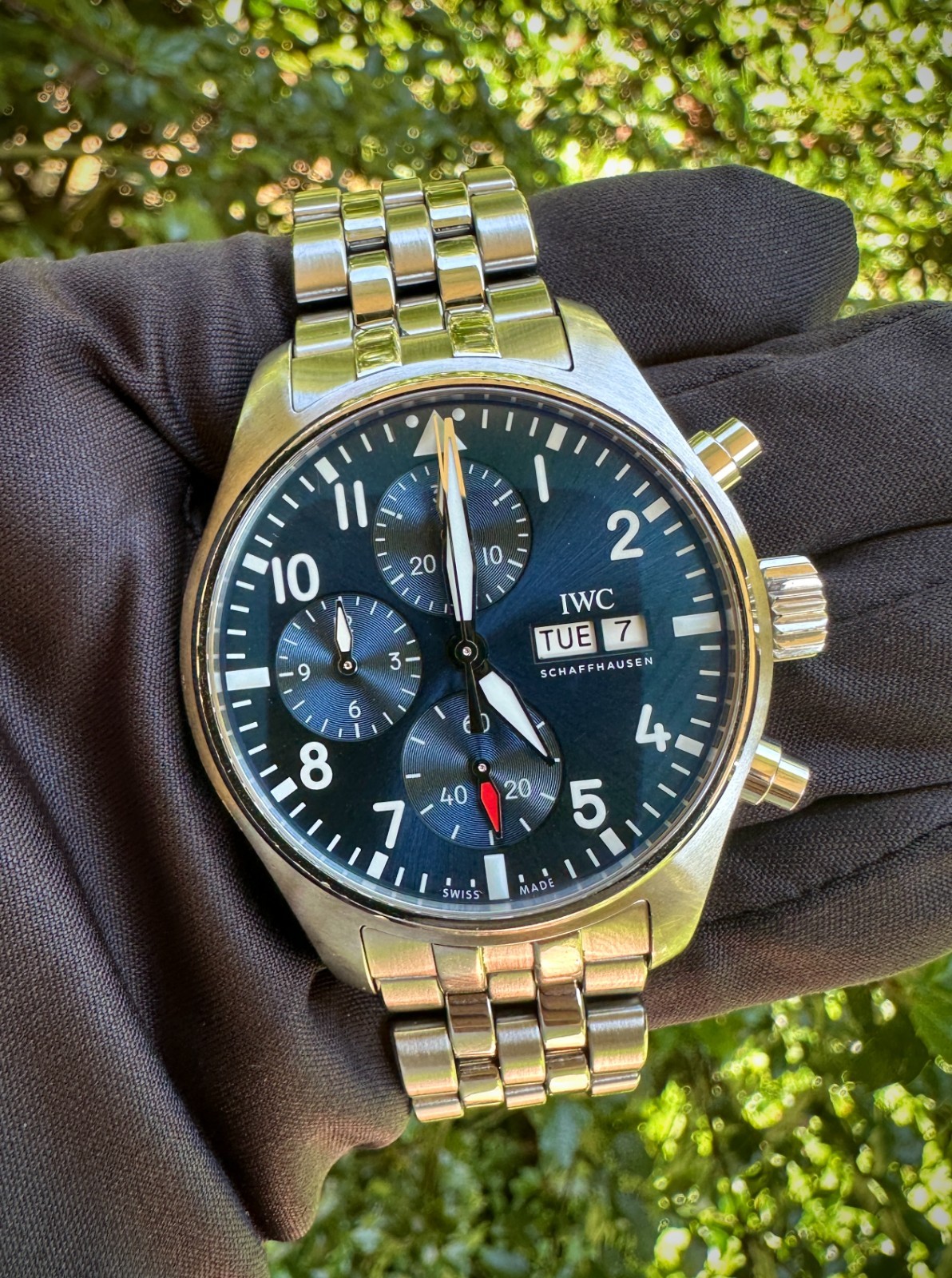 IWC Pilot Chronograph 41mm Blue Dial IW388102 Full Set Excellent Condition