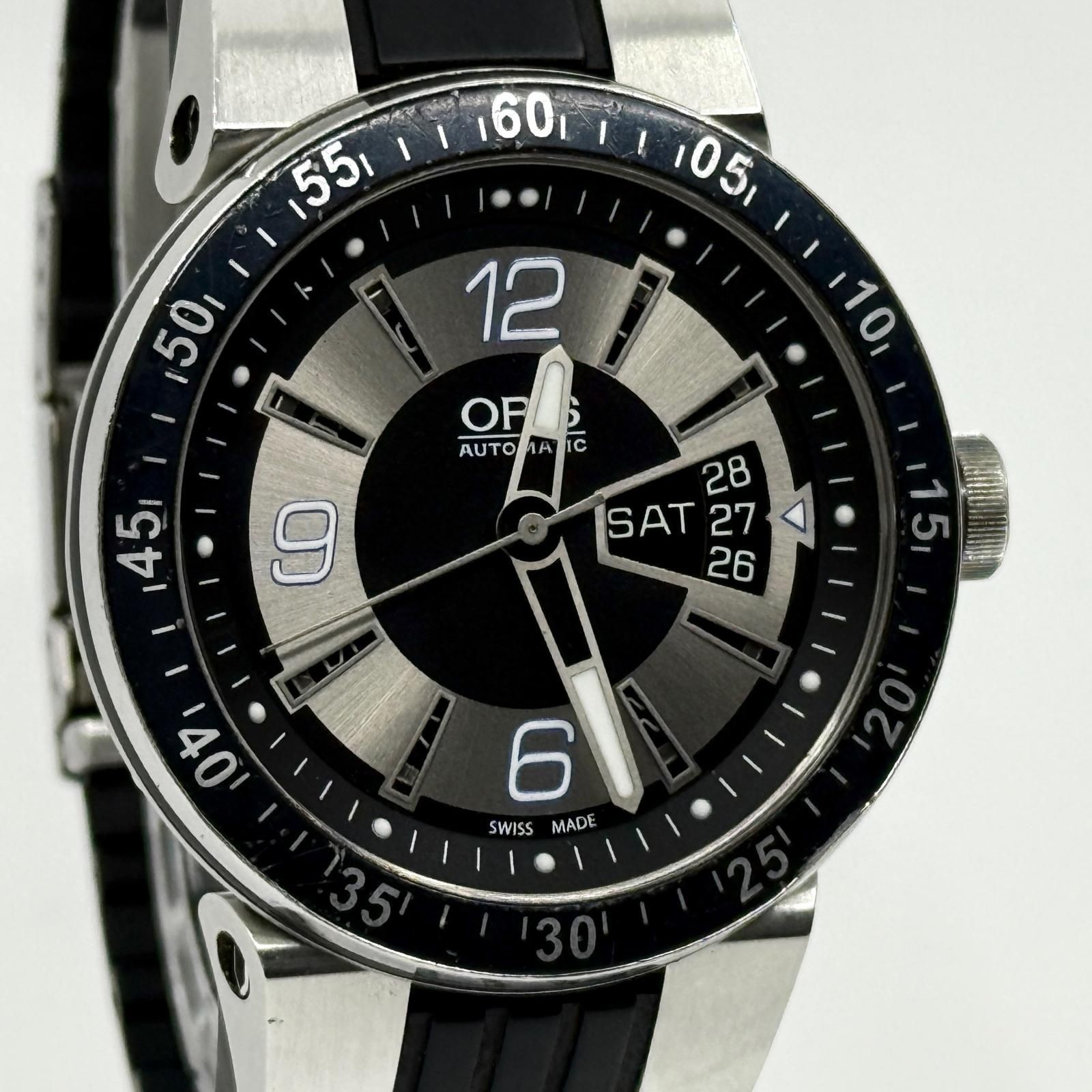 Oris Williams F1 Team Day Date Automatic Black Silver Dial Mens Watch 7613