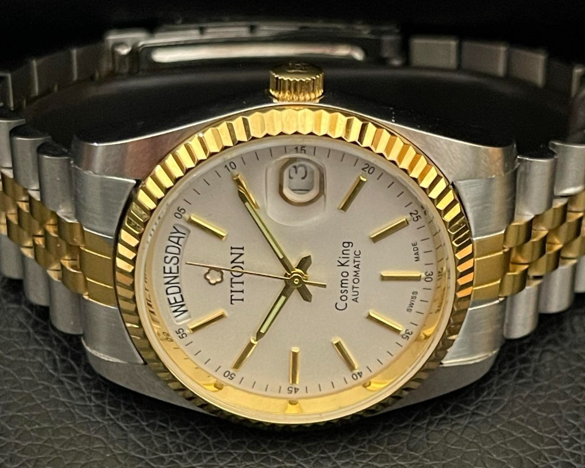 Titoni Cosmo King Automatic 2834 Swiss Made 36mm President Watch