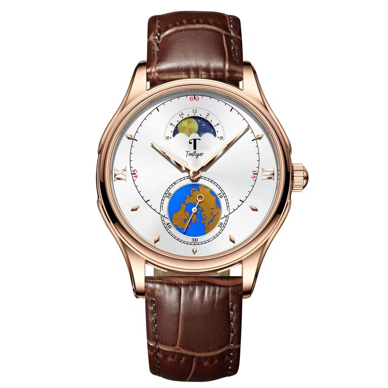 Teeflyer Moon Phase Unisex Quartz Watch With Day & Night (Sun & Moon) Display.