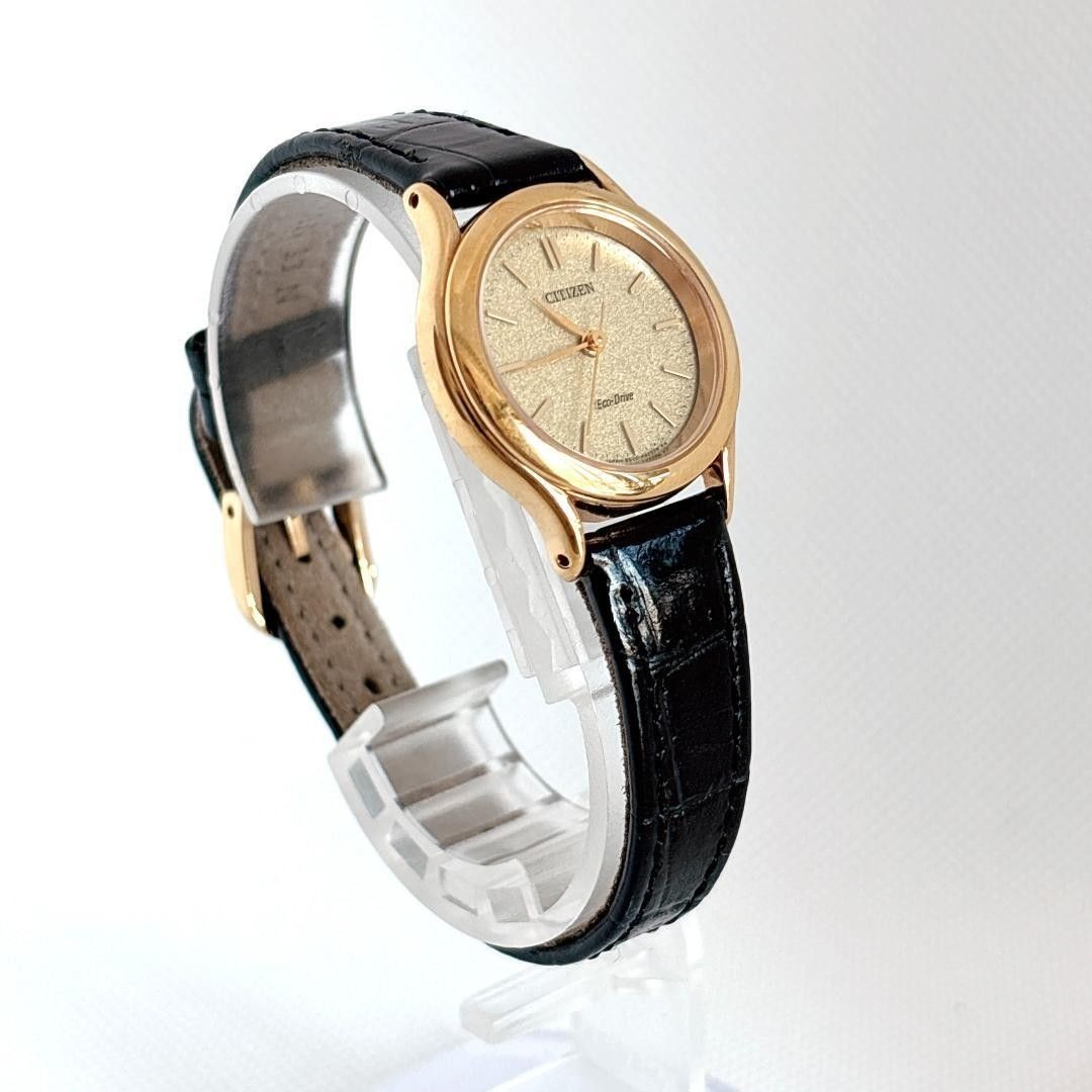 Excellent Condition Working Item Corporate Engraving Citizen Solar Gold Ladies