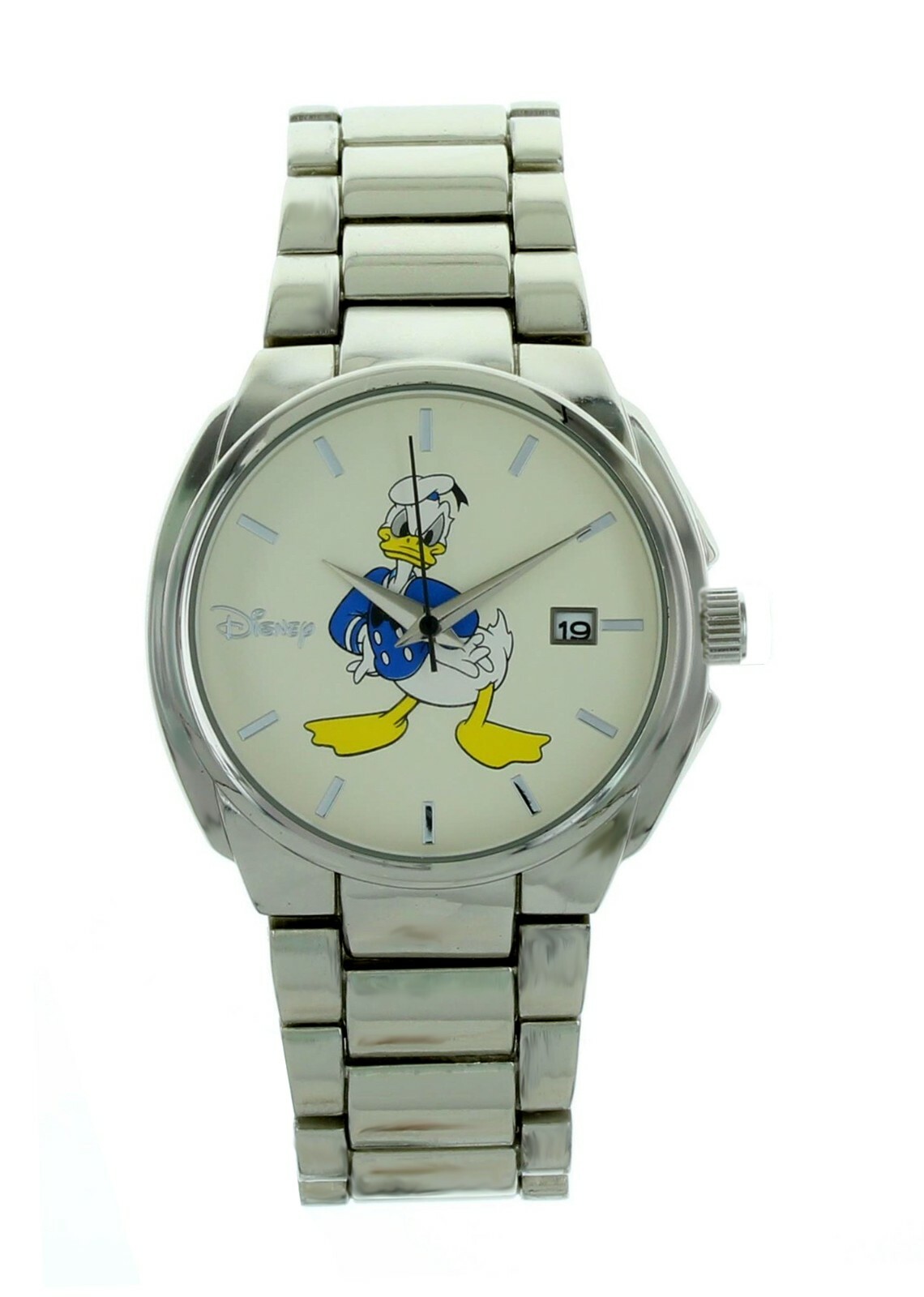 Men’s classic DISNEY Donald duck silver tone stainless steel finish watch
