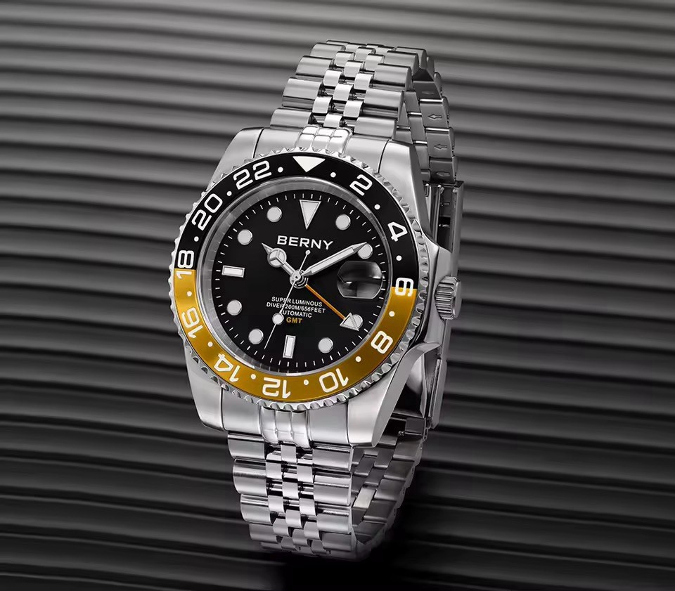 BERNY Watch Automatic GMT Black Dial Men’s Watch 1