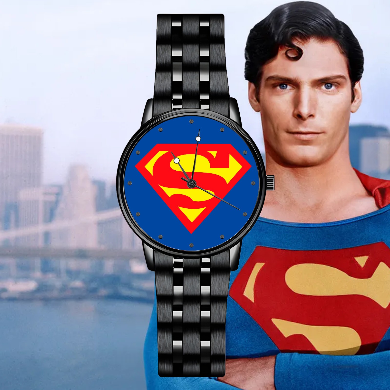 Superman Shield Engraved Wrist Watch Collection