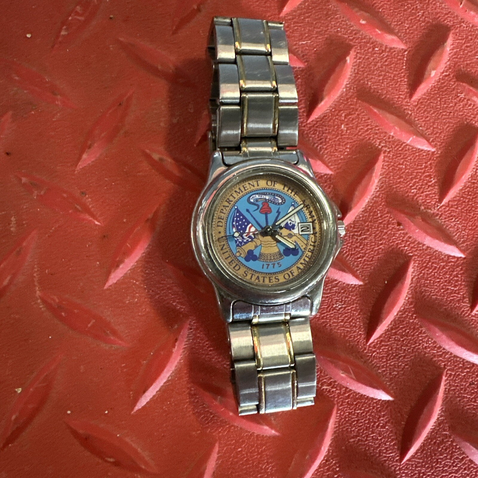Department of the Army Men’s Wrist Watch – ACCUTIME 2nd Hand + Date Untested
