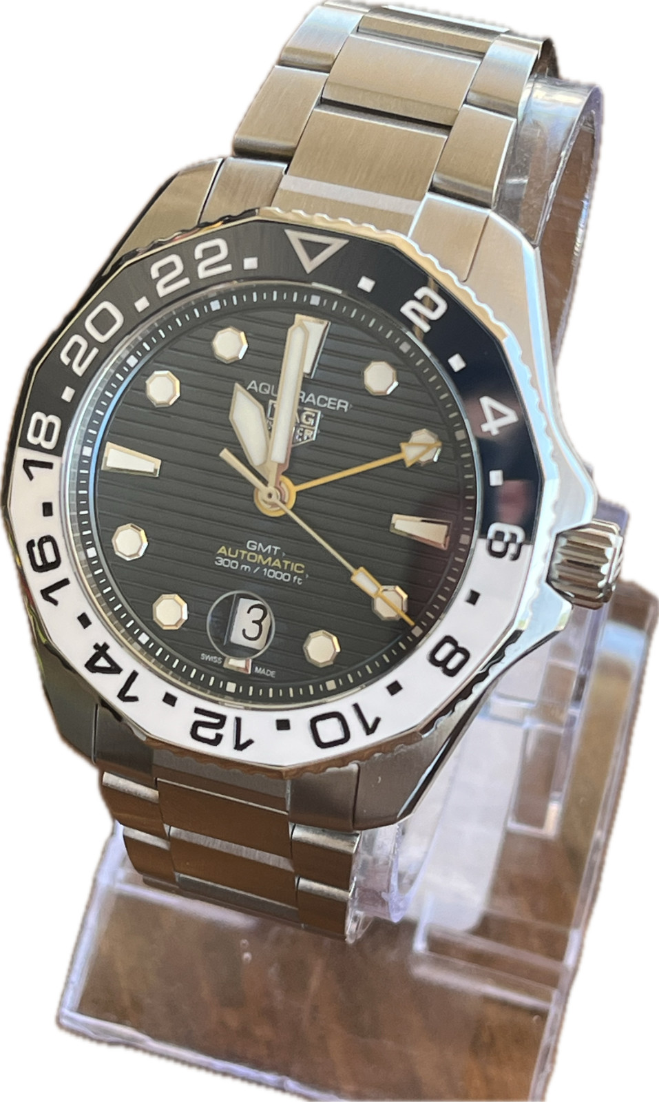TAG Heuer Aquaracer Professional 300 GMT WBP2010 Dark Blue Dial + Extra Strap