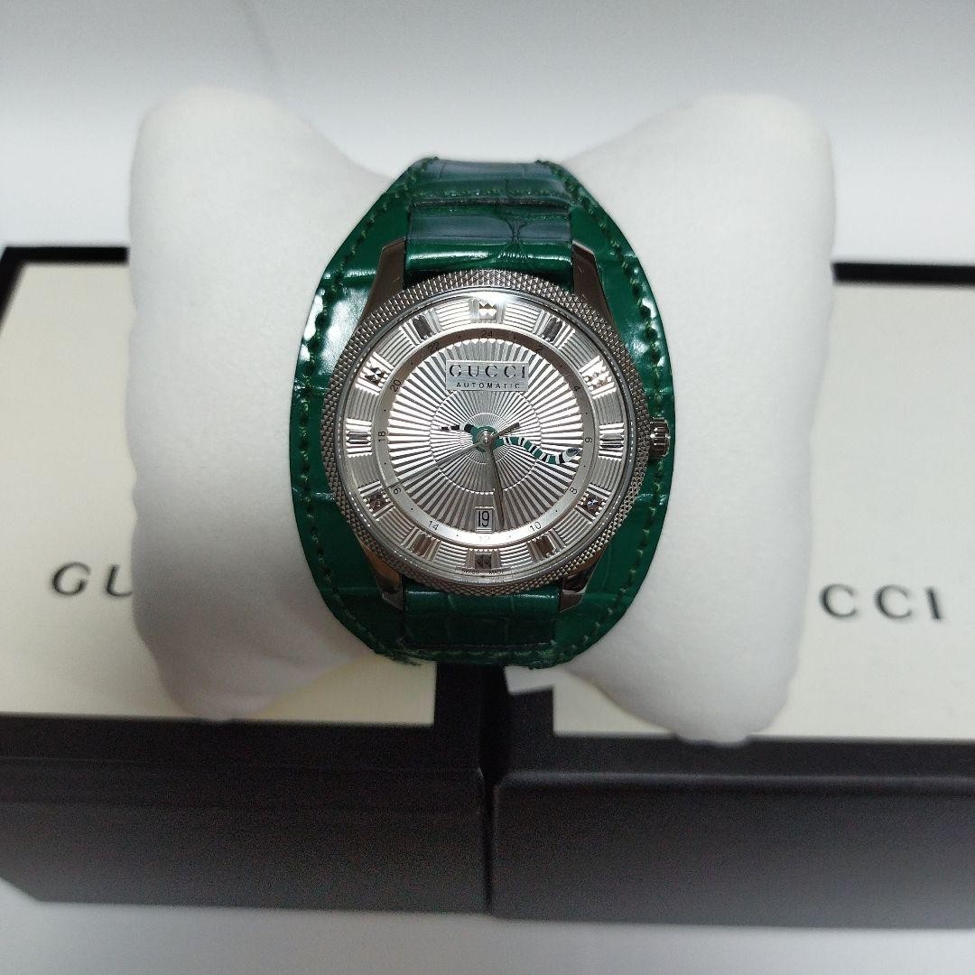 Gucci Eryx Automatic Watch 40mm Green Dial Stainless Steel Case Caliber YA126344