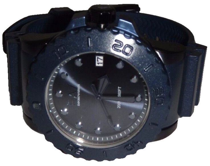 EMPORIO ARMANI Men’s Sportivo Blue S/Steel Watch AR6083 Blue Dial 46mm WR 20 ATM