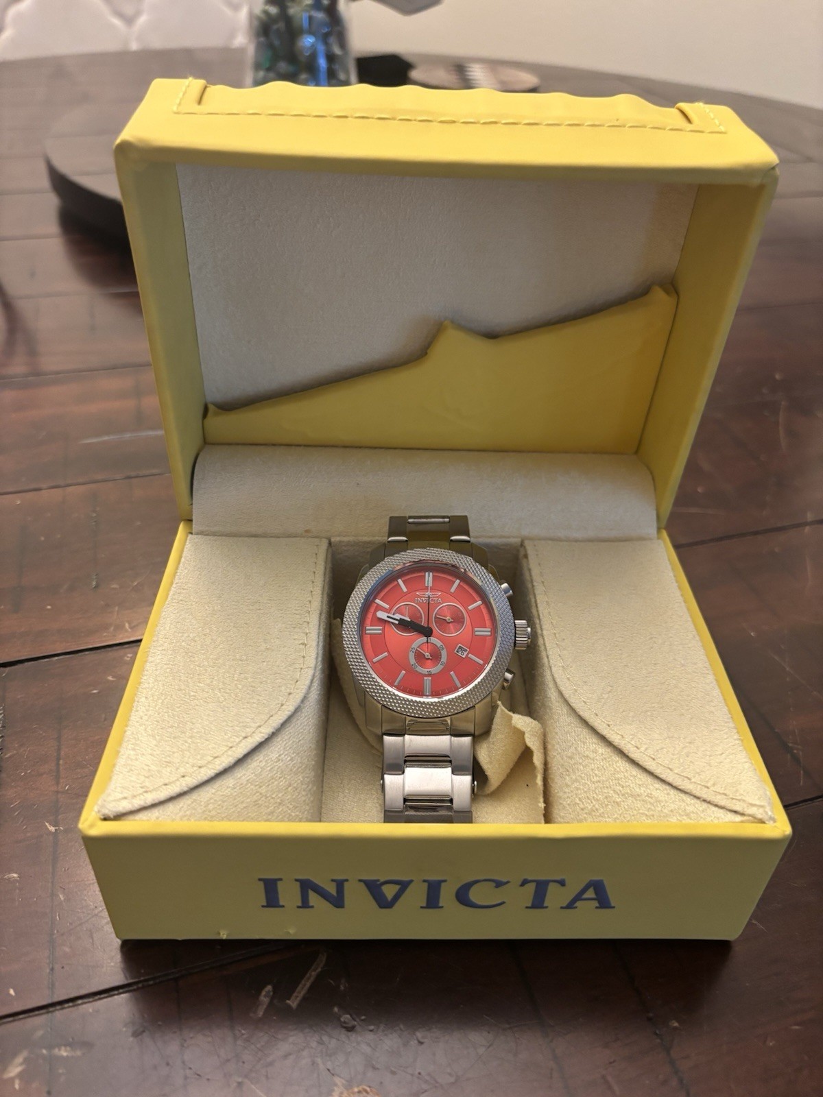 Invicta Model No.18042 Men’s Watch Stainless Steel Flame Fusion Crystal