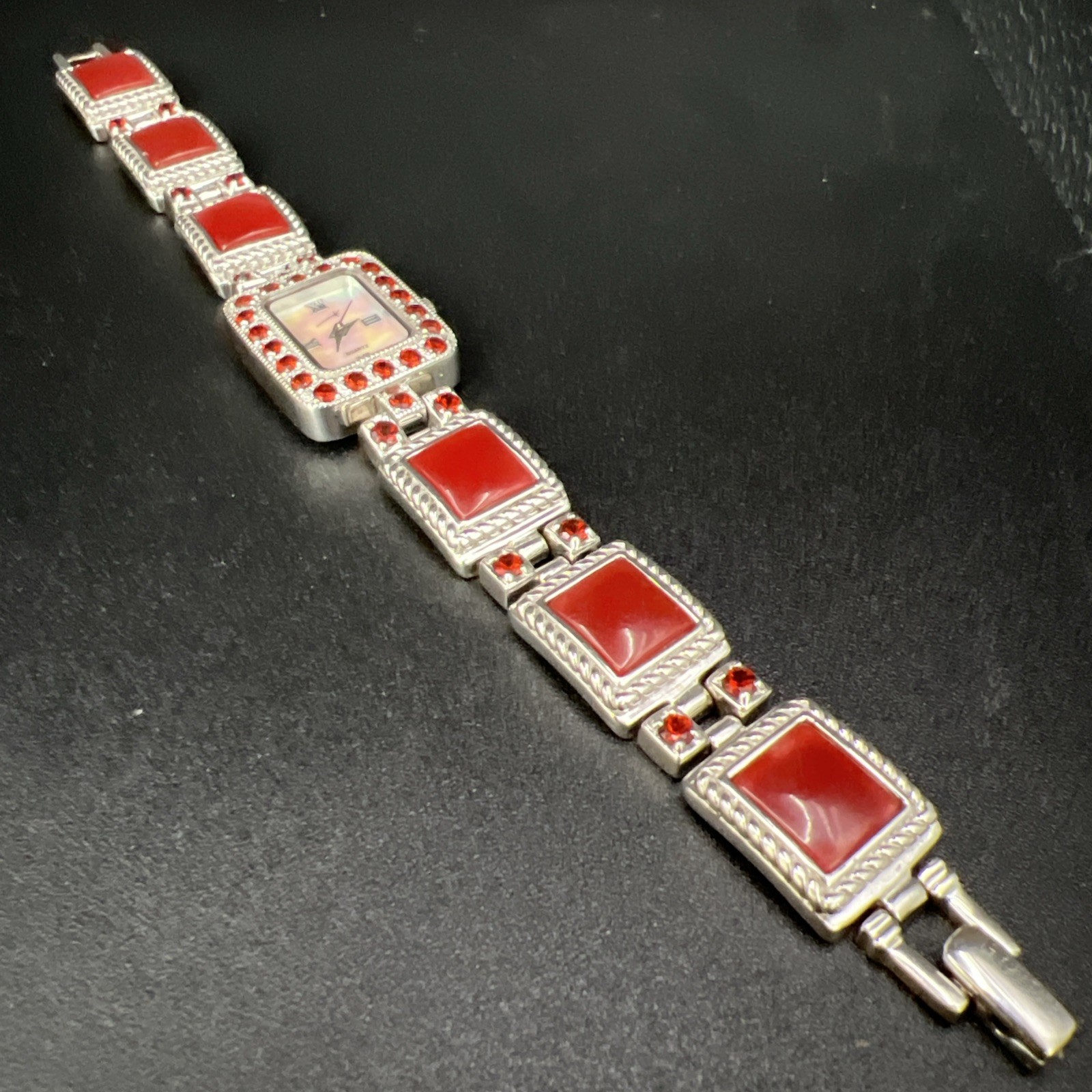 Vintage 2006 Gems 925 Solid Sterling Silver and Multi Gemstone Quartz Watch