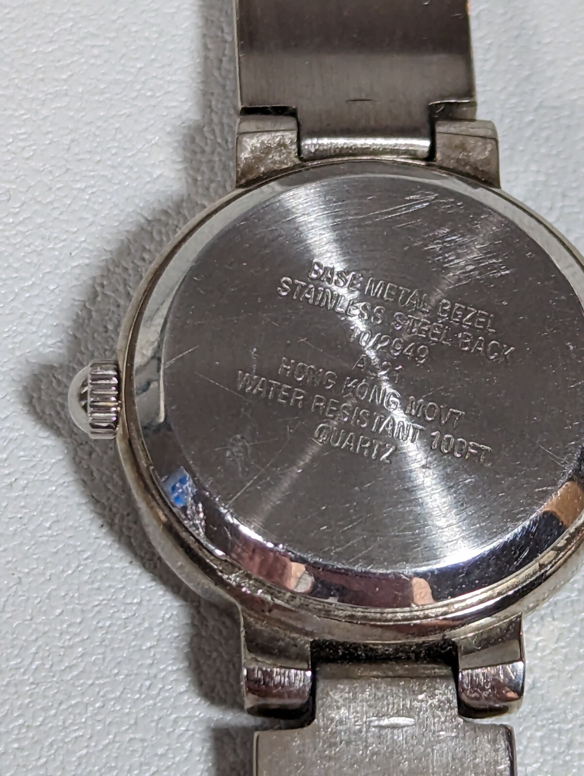 Anne Klein Black Dial Silver Tone Round Case Link Bracelet Band Watch 6.5 Inch
