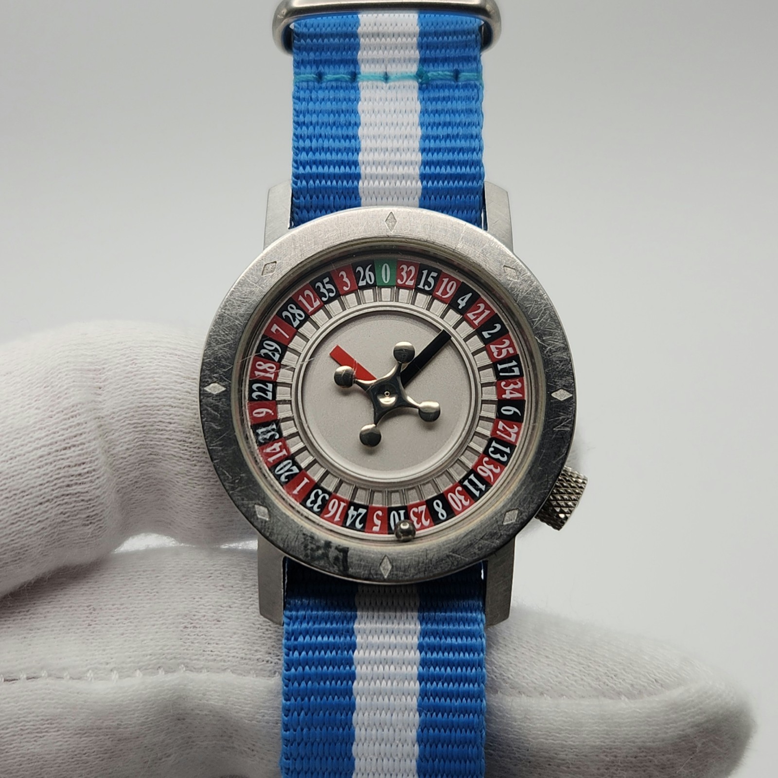 Akteo Roulette Men’s Silver Tone Quartz Watch Made in France