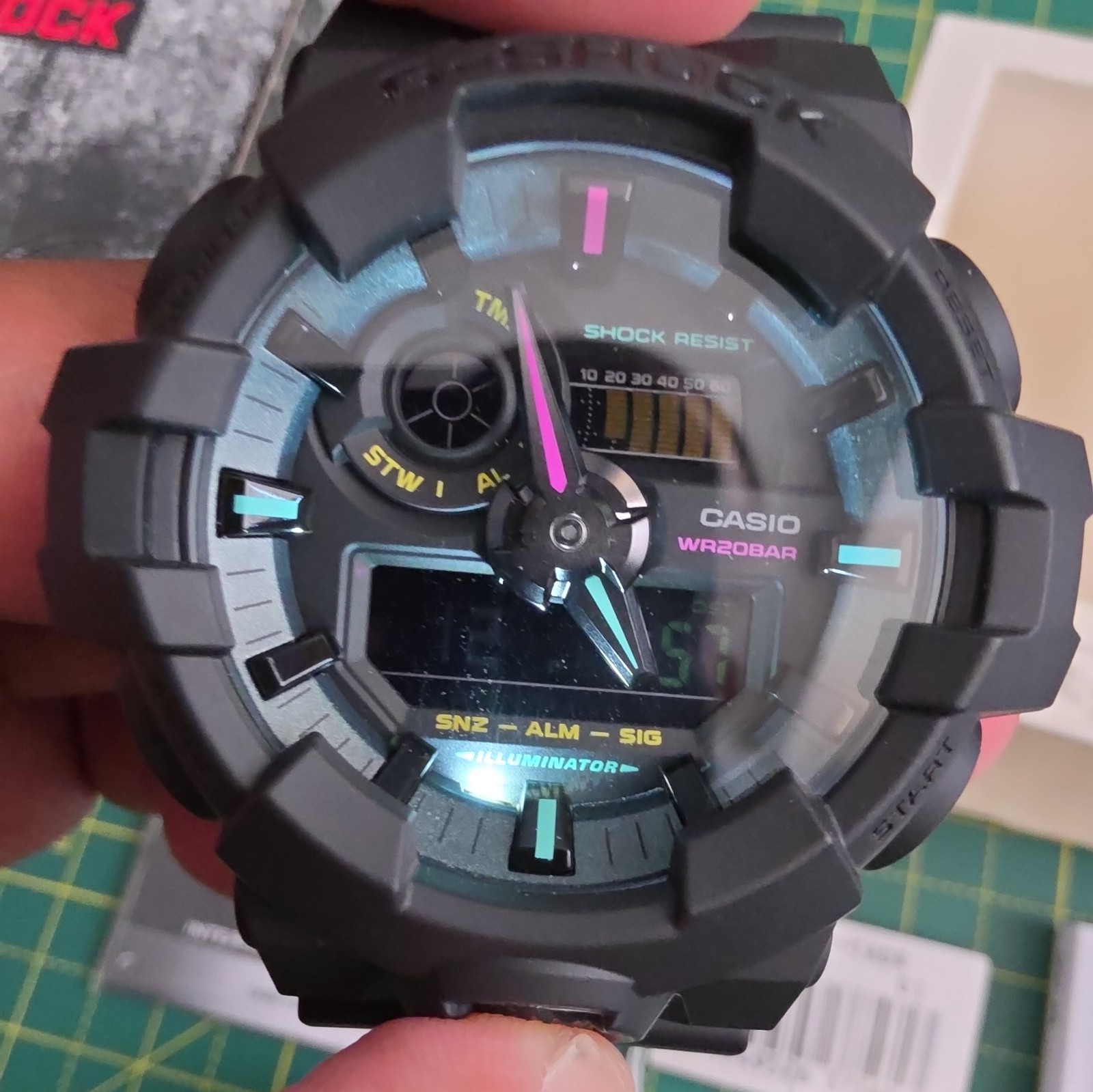 CASIO G-SHOCK GA-700MF-1ADR Multi Fluorescent Men’s Digital Watch New Black Box