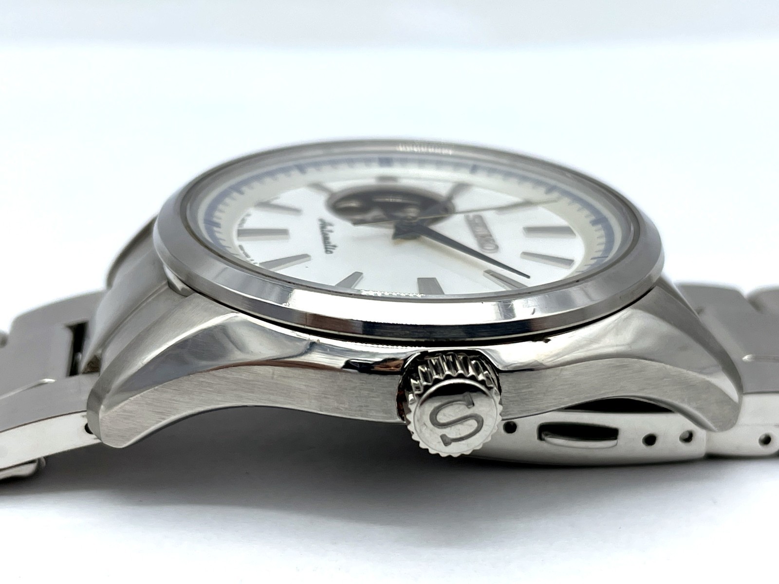 Near MINT SEIKO PRESAGE Automatic Watch Sapphire Silver Dial 4R38-00S0 Boxed