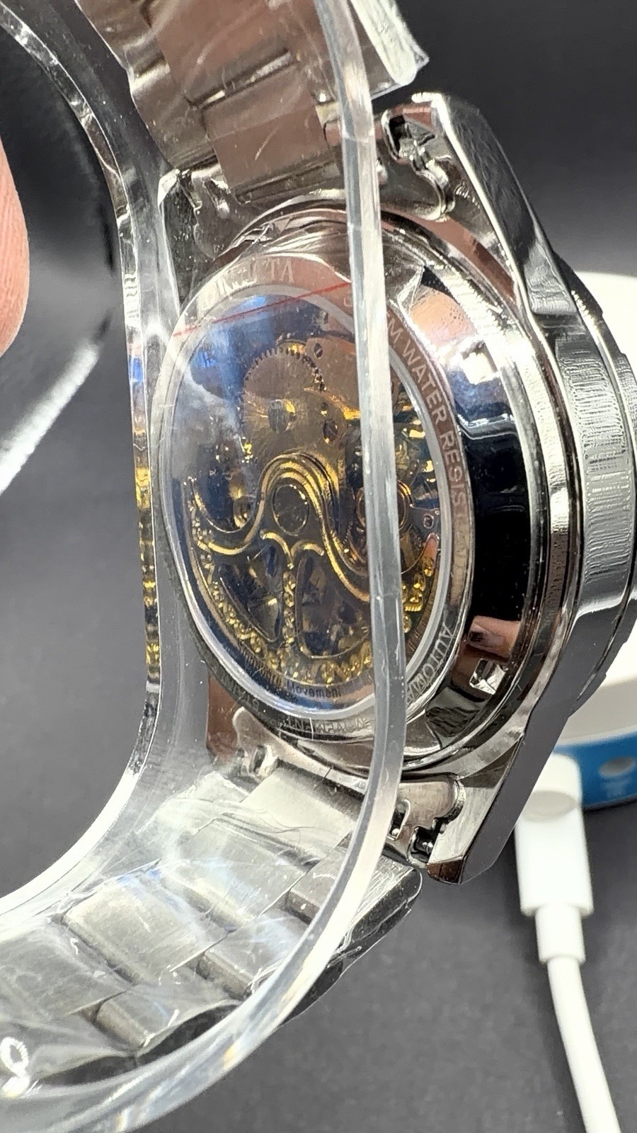 Invicta Racing Interpoint Automatic 43.5mm w-30m water resistance. Silver w- Red