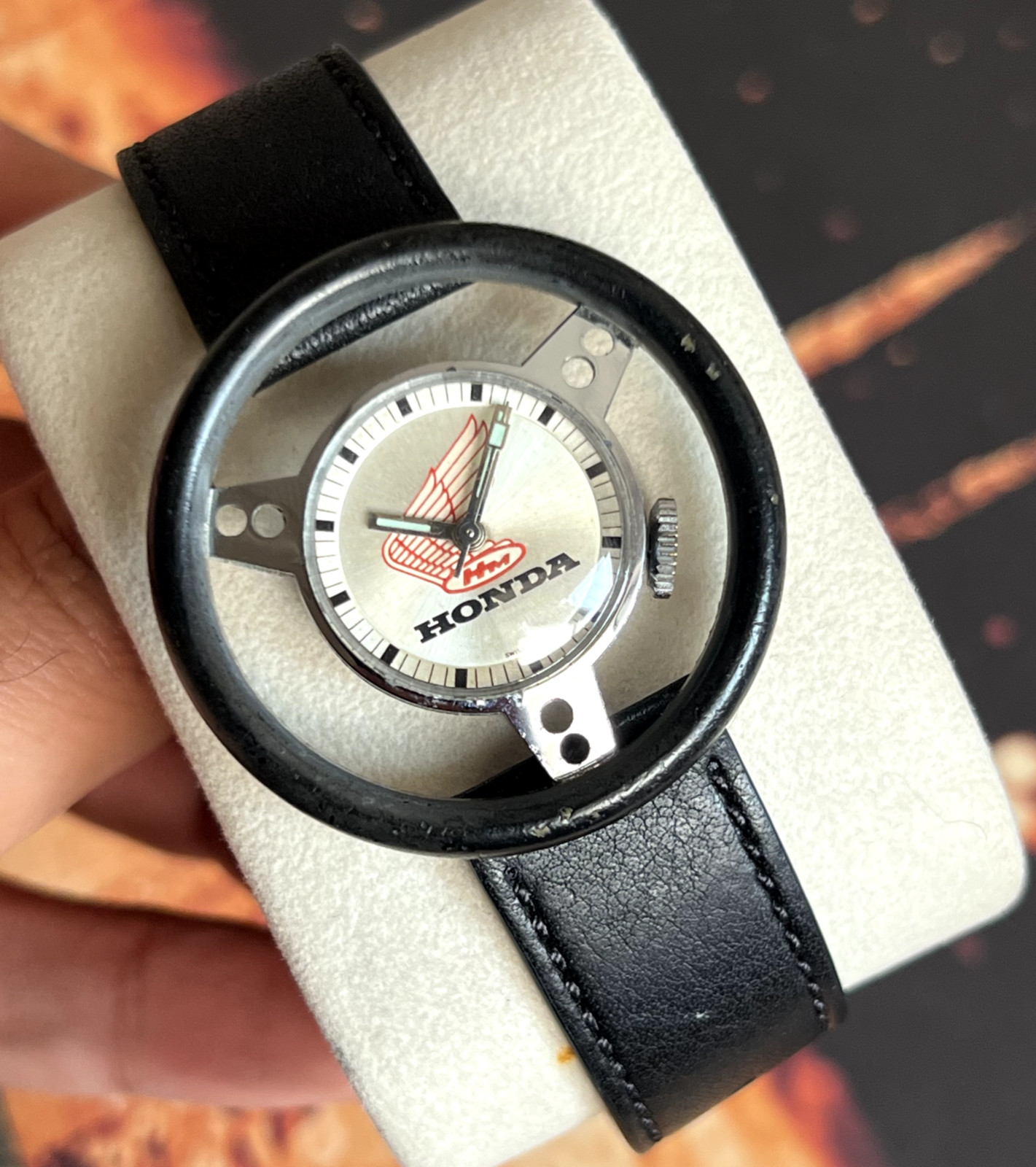Old england steering wheel HONDA vintage watch manual winding men/unisex