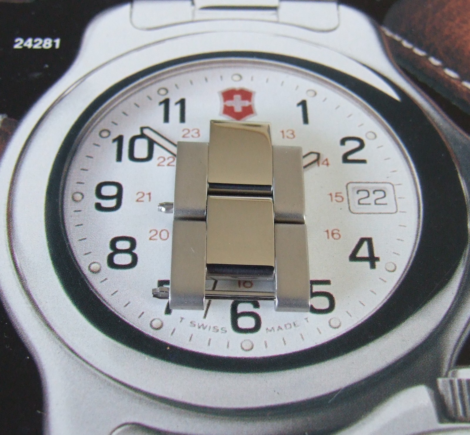 ONE NOS Swiss Army OEM 14mm SS Bracelet SIZING LINK to OFFICERS 1884 Midsz Watch