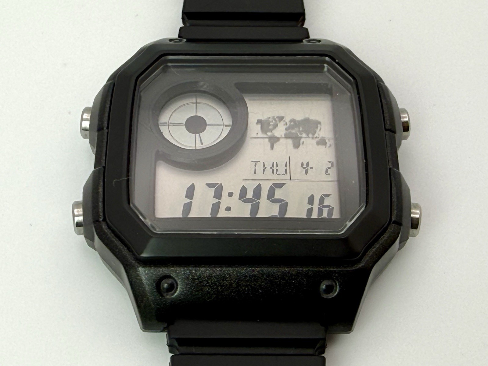 Casio AE-1200WH World Time Digital Watch Modded Dial Black/Dark Green