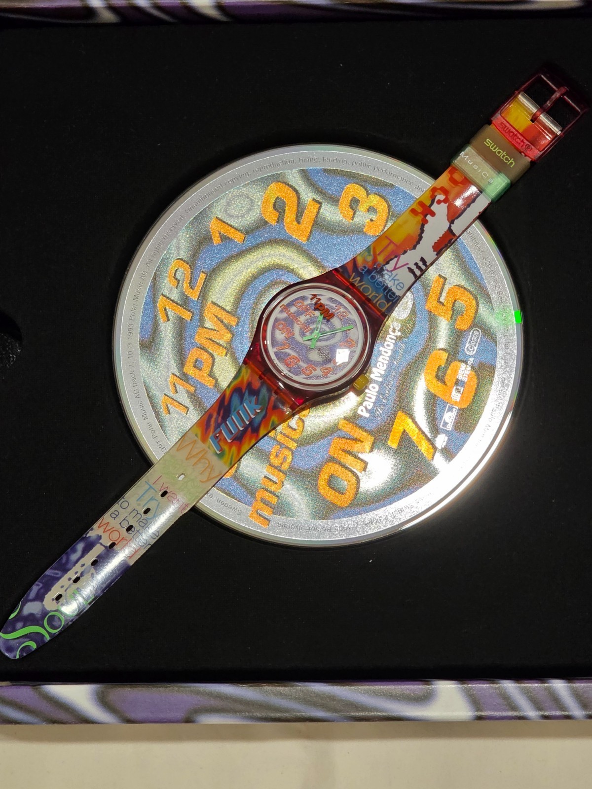 1995 Rare Vintage Swatch Musicall 11PM watch SLZ103 Paolo Mendonça CD collectors