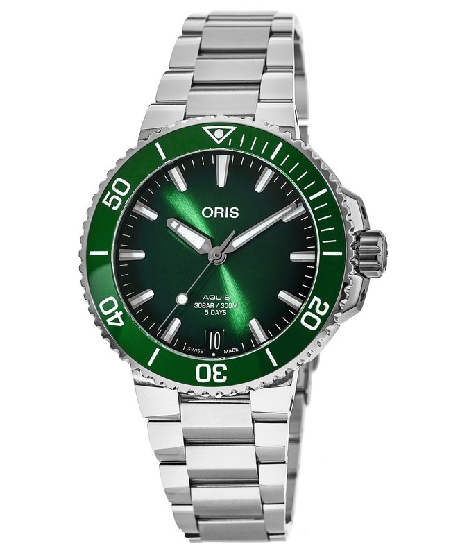 New Oris Aquis Date 41mm Green Dial Men’s Watch 01 400 7769 4157-07 8 22 09PEB