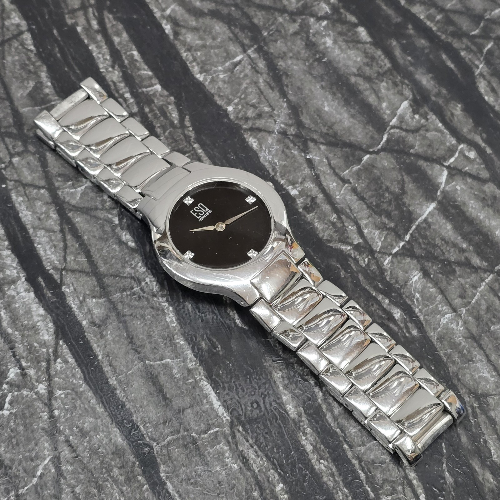 MOVADO ESQ Esquire Swiss Watch E5230 VERVE – Stainless Steel – Diamond Markers