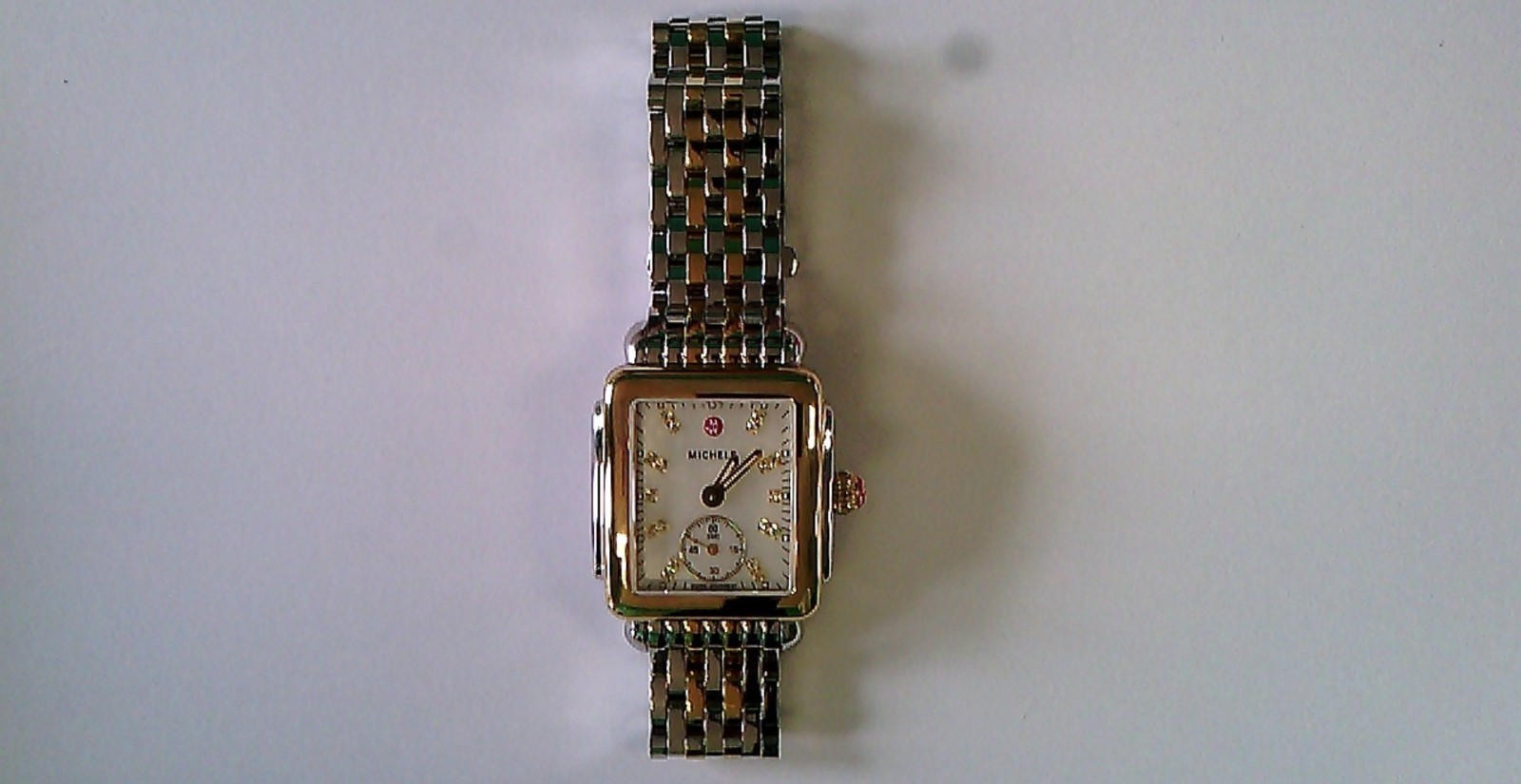 Michele Deco TRH 1969035 .08 ct tw Two Tone Watch. DOES NOT WORK. READ LISTING.