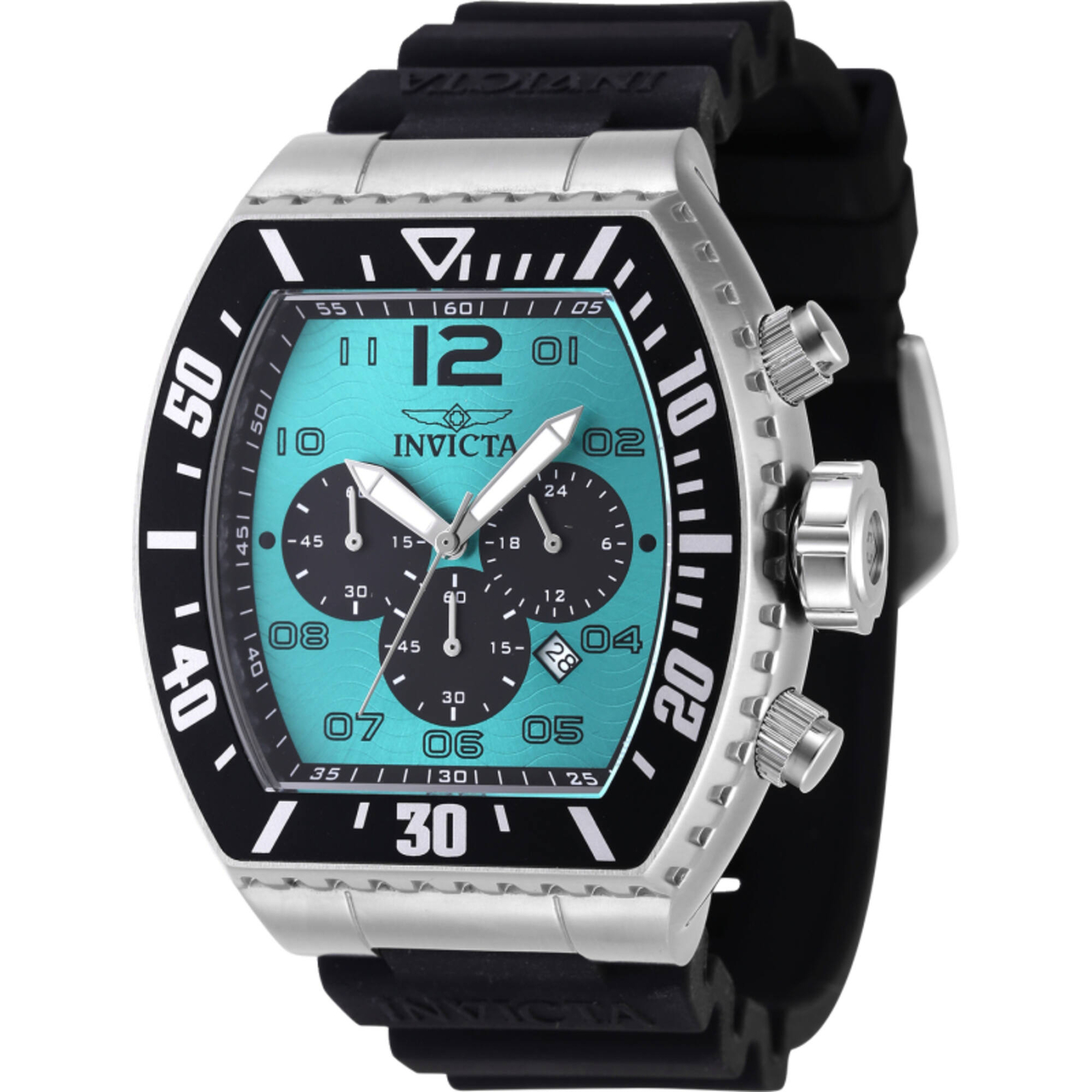 Invicta Men’s Watch Pro Diver Chronograph Turquoise, Black Dial Strap 47285
